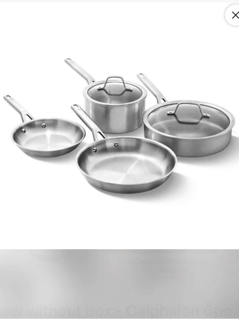 Calphalon Brushed Stainless Steel Set 6pc  - Silver